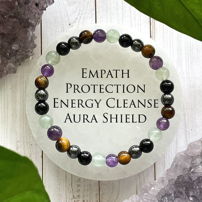 Olivenorma "Empath Protection" Handmade Crystal Beaded Jewelry Bracelet