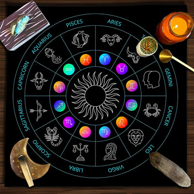 Olivenorma Square Divination Moon Phases Tarot Tablecloth