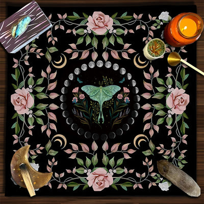 Olivenorma Square Divination Moon Phases Tarot Tablecloth