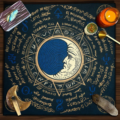 Olivenorma Square Divination Moon Phases Tarot Tablecloth