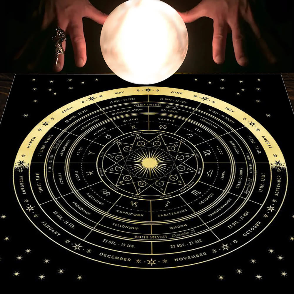 Olivenorma Astrology Flowers Moon & Sun Cloth Tarot Tablecloth - Zodiac #4 - 75cm*75cm - image 19