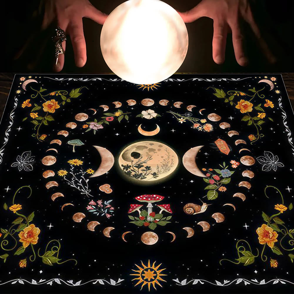 Olivenorma Astrology Flowers Moon & Sun Cloth Tarot Tablecloth - Moon&Flower #3 - 75cm*75cm - image 26