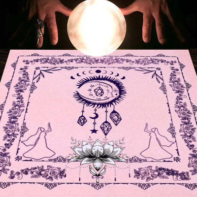 Olivenorma Astrology Flowers Moon & Sun Cloth Tarot Tablecloth - Dreamcatcher-Pink - 75cm*75cm - image 35