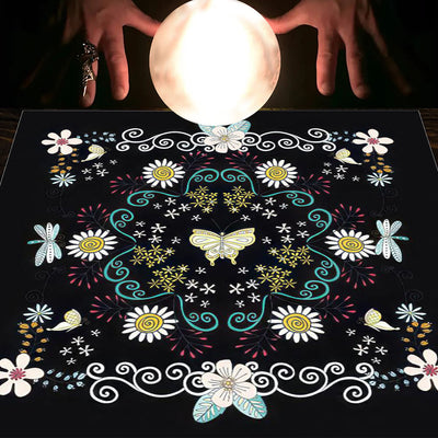 Olivenorma Astrology Flowers Moon & Sun Cloth Tarot Tablecloth - Butterfly&Flowers #1 - 75cm*75cm - image 12