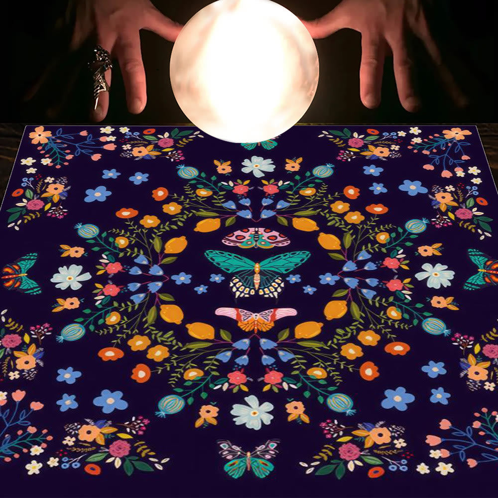 Olivenorma Astrology Flowers Moon & Sun Cloth Tarot Tablecloth - Butterfly&Flowers #2 - 75cm*75cm - image 13