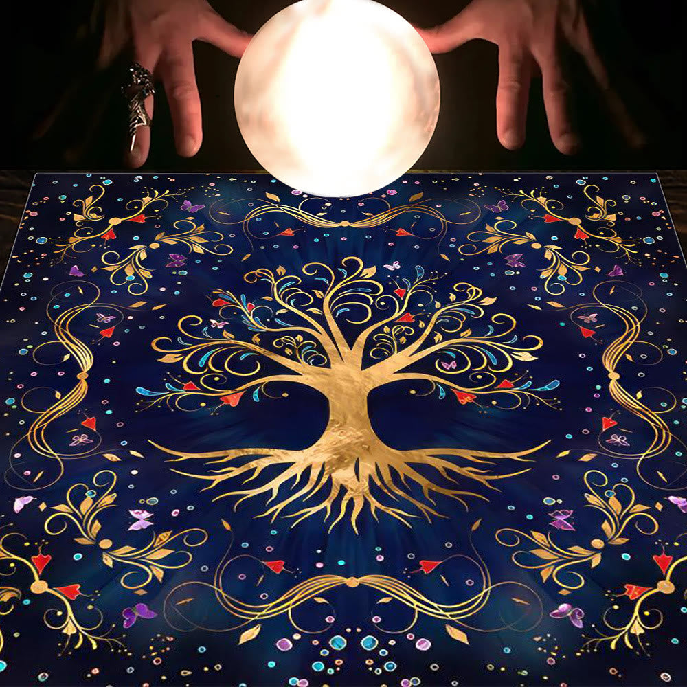 Olivenorma Astrology Flowers Moon & Sun Cloth Tarot Tablecloth - Tree of Life #3 - 75cm*75cm - image 9