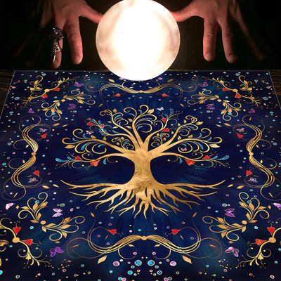 Olivenorma Astrology Flowers Moon & Sun Cloth Tarot Tablecloth - Tree of Life #3 - 75cm*75cm - image 9