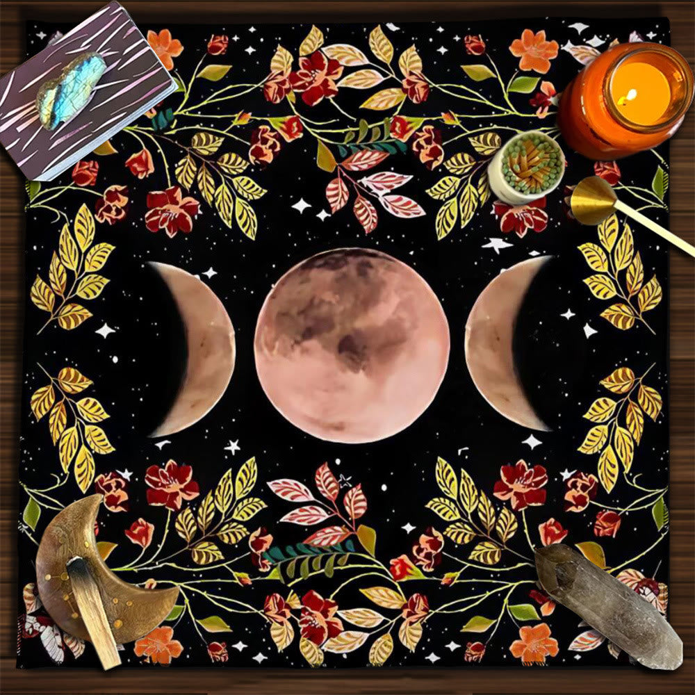 Olivenorma Astrology Flowers Moon & Sun Cloth Tarot Tablecloth - image 1
