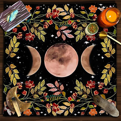 Olivenorma Astrology Flowers Moon & Sun Cloth Tarot Tablecloth - image 1