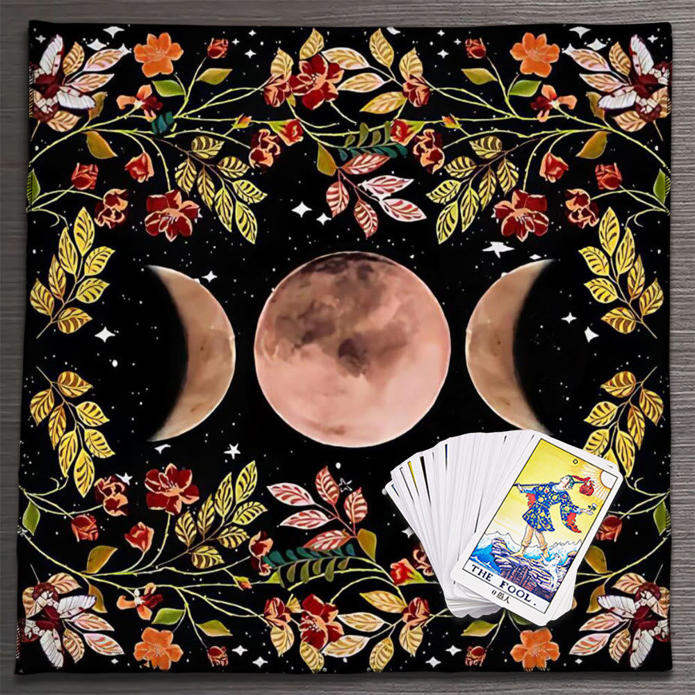 Olivenorma Astrology Flowers Moon & Sun Cloth Tarot Tablecloth - image 4