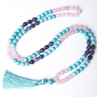 Olivenorma 108 Natural Stone Mala Beads Bracelet Necklace Set