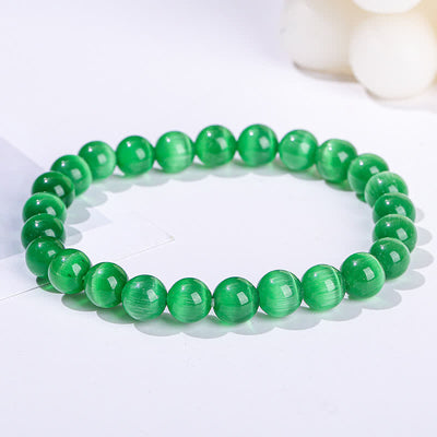 Olivenorma 6-10mm Colorful Cat's Eye Stone Beaded Bracelet