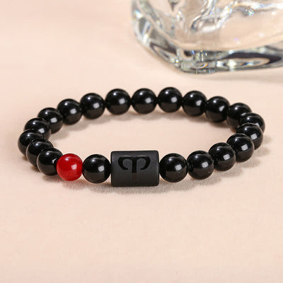 Olivenorma 8mm Natural Obsidian Beads Zodiac Bracelet