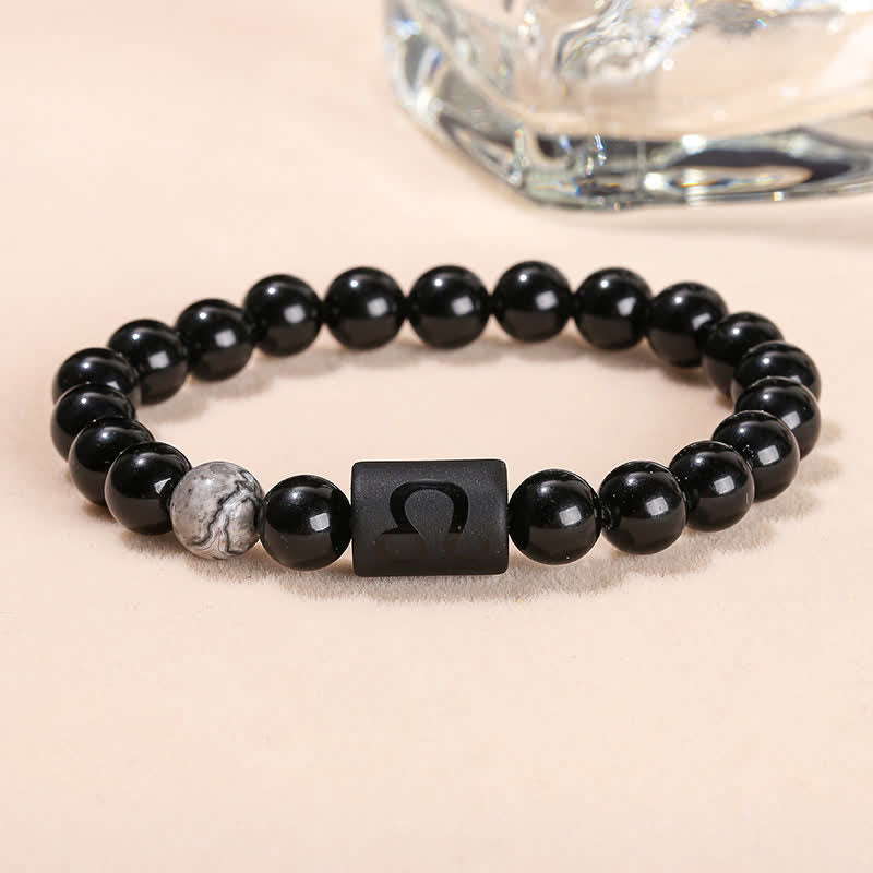 Olivenorma 8mm Natural Obsidian Beads Zodiac Bracelet