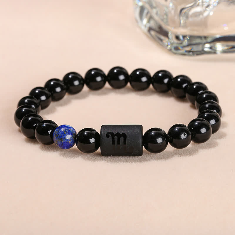 Olivenorma 8mm Natural Obsidian Beads Zodiac Bracelet