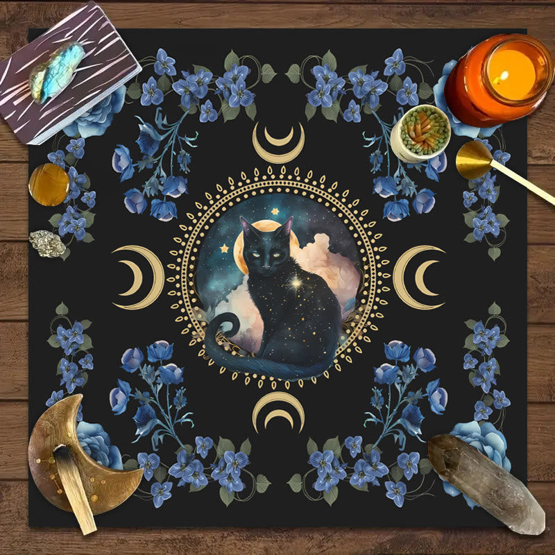 Olivenorma God Sign Cat Divination Tarot Tablecloth