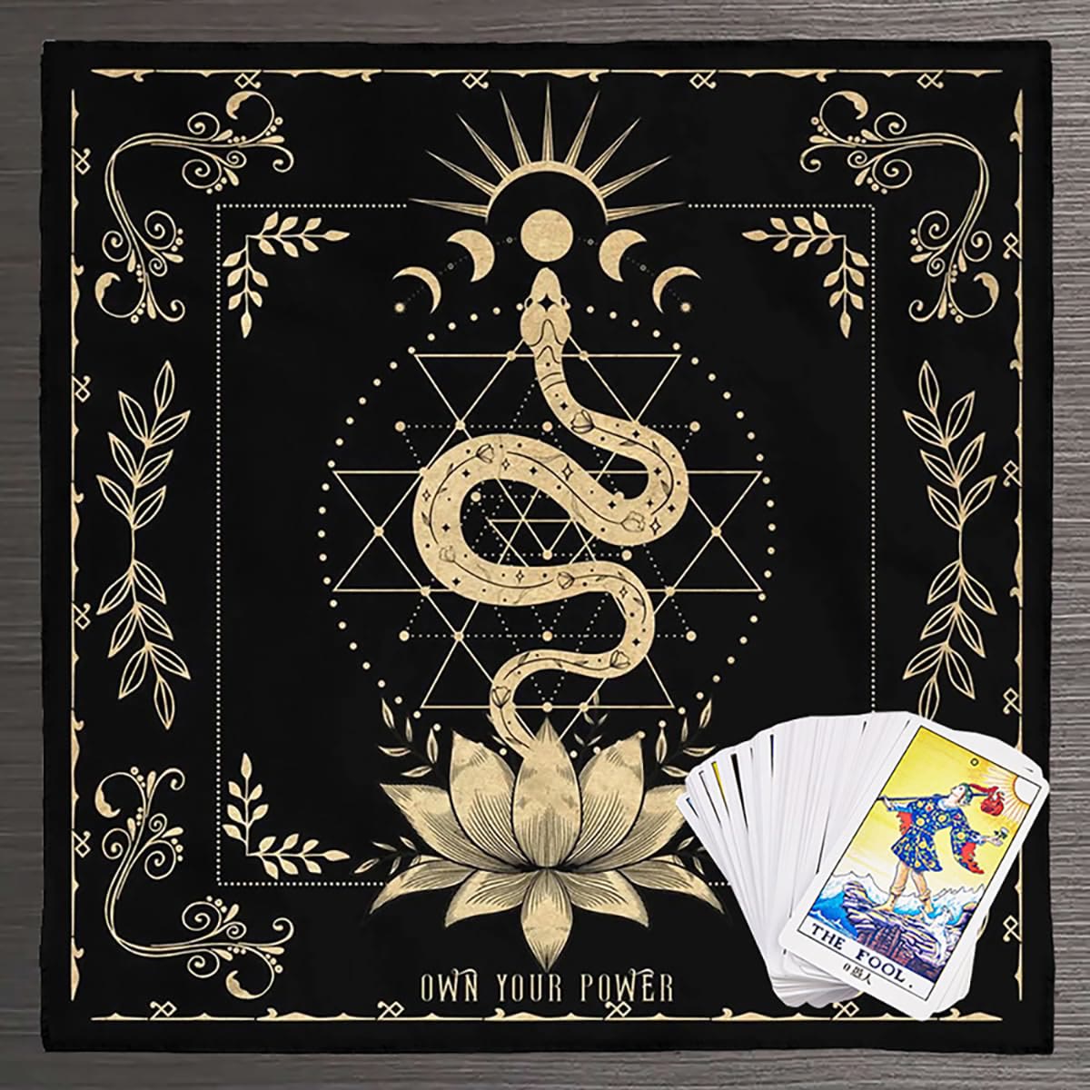 Olivenorma Snake Lotus Symbol Divination Tarot Tablecloth