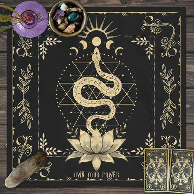 Olivenorma Snake Lotus Symbol Divination Tarot Tablecloth