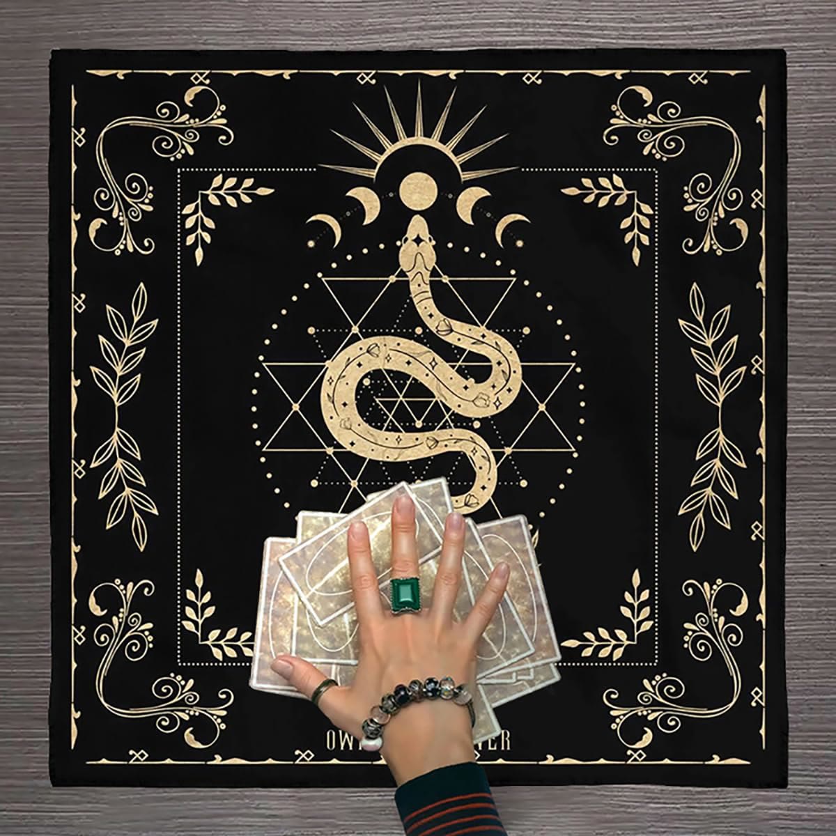 Olivenorma Snake Lotus Symbol Divination Tarot Tablecloth