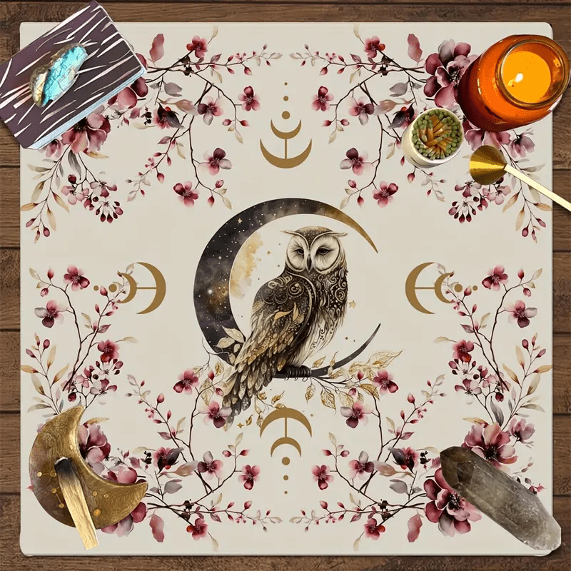 Olivenorma Lucky Owl Altar Cloth Tarot Tablecloth