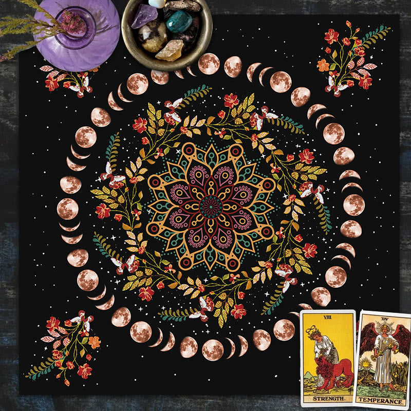 Olivenorma Moon Phase Mandala Astrology Tarot Tablecloth