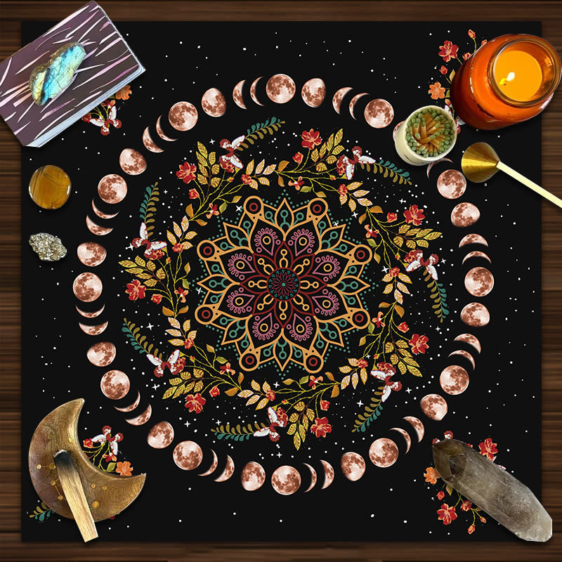 Olivenorma Moon Phase Mandala Astrology Tarot Tablecloth