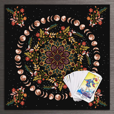 Olivenorma Moon Phase Mandala Astrology Tarot Tablecloth