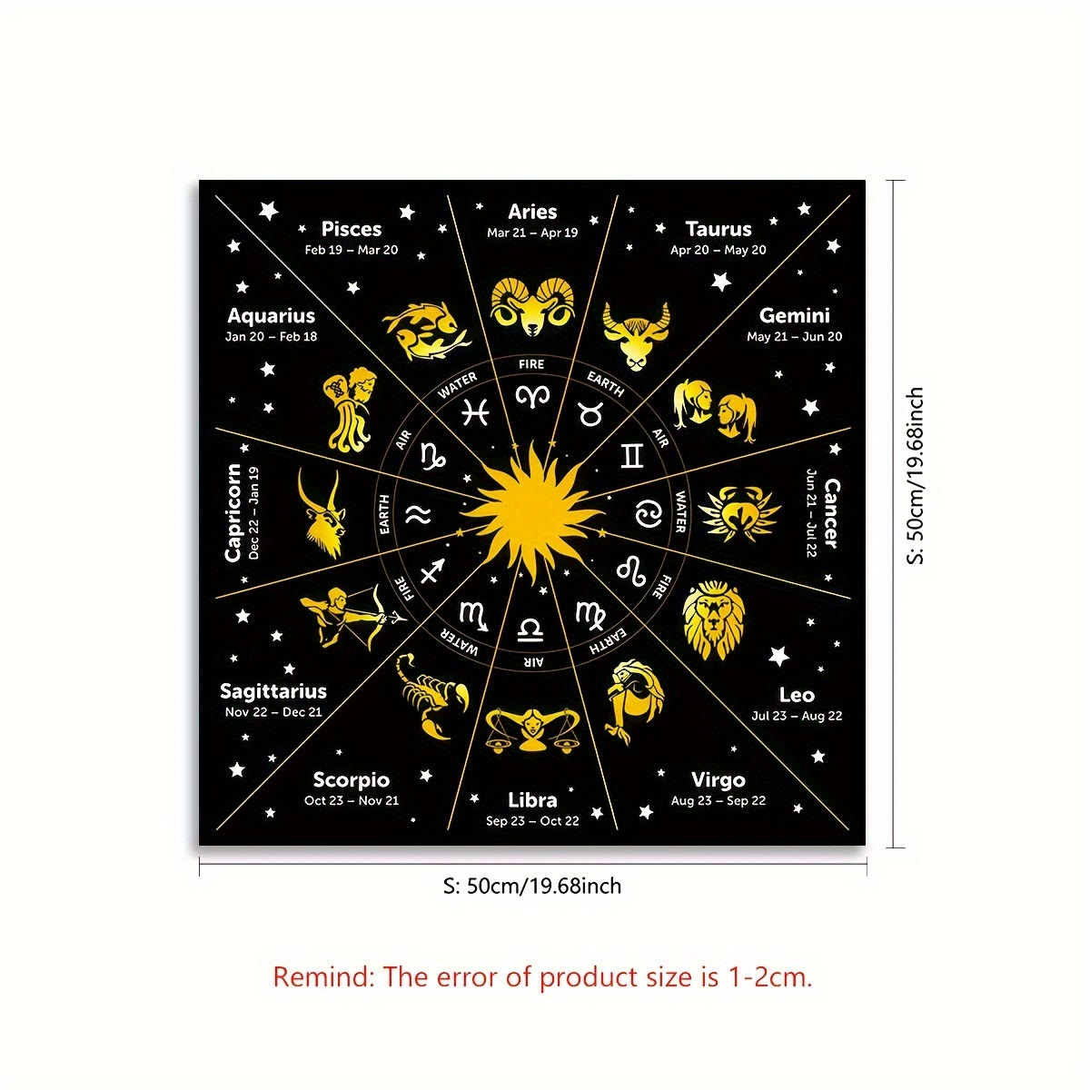 Olivenorma Zodiac 12 Constellations Divination Tarot Tablecloth