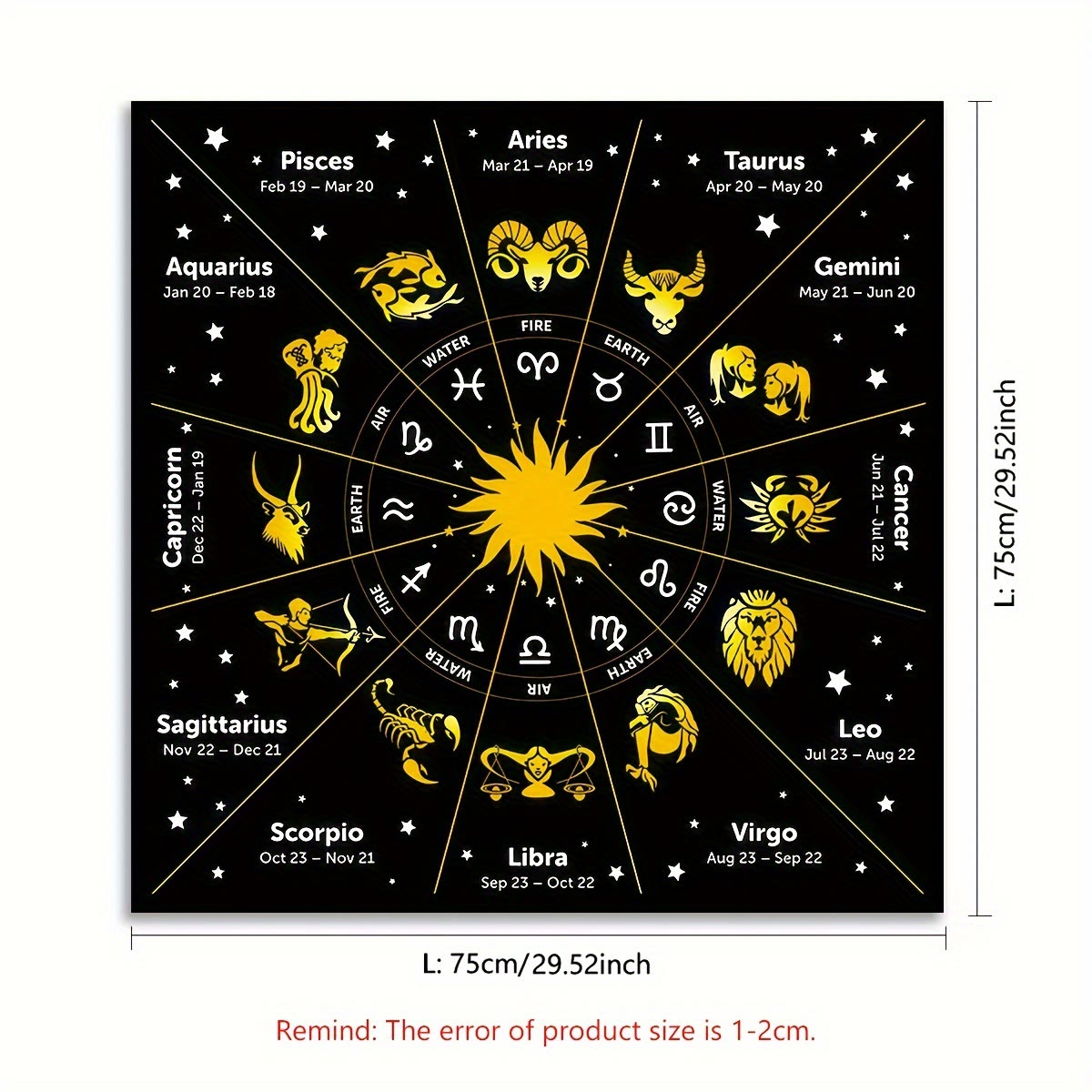 Olivenorma Zodiac 12 Constellations Divination Tarot Tablecloth