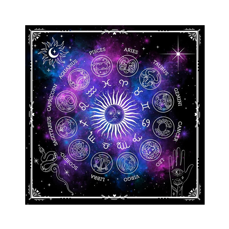 Olivenorma 12 Constellations Zodiac Signs Tarot Tablecloth