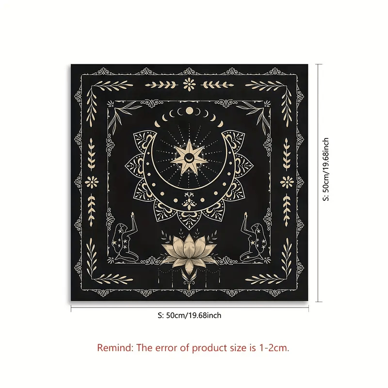 Olivenorma Mystical Moon Phase Lotus Sign Divination Tarot Tablecloth