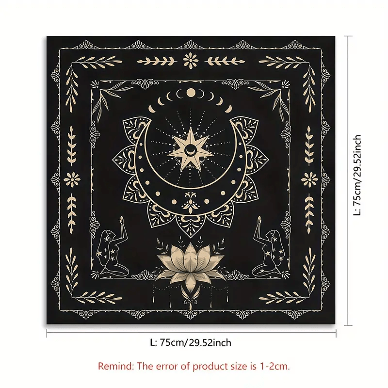 Olivenorma Mystical Moon Phase Lotus Sign Divination Tarot Tablecloth