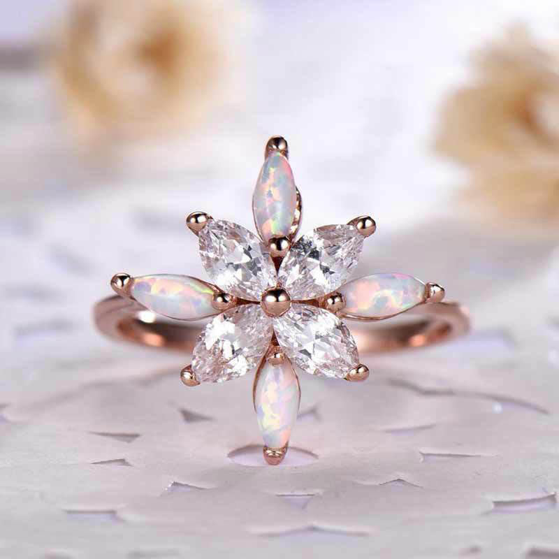 Olivenorma "The meaning of truth" - Opal Flower Ring