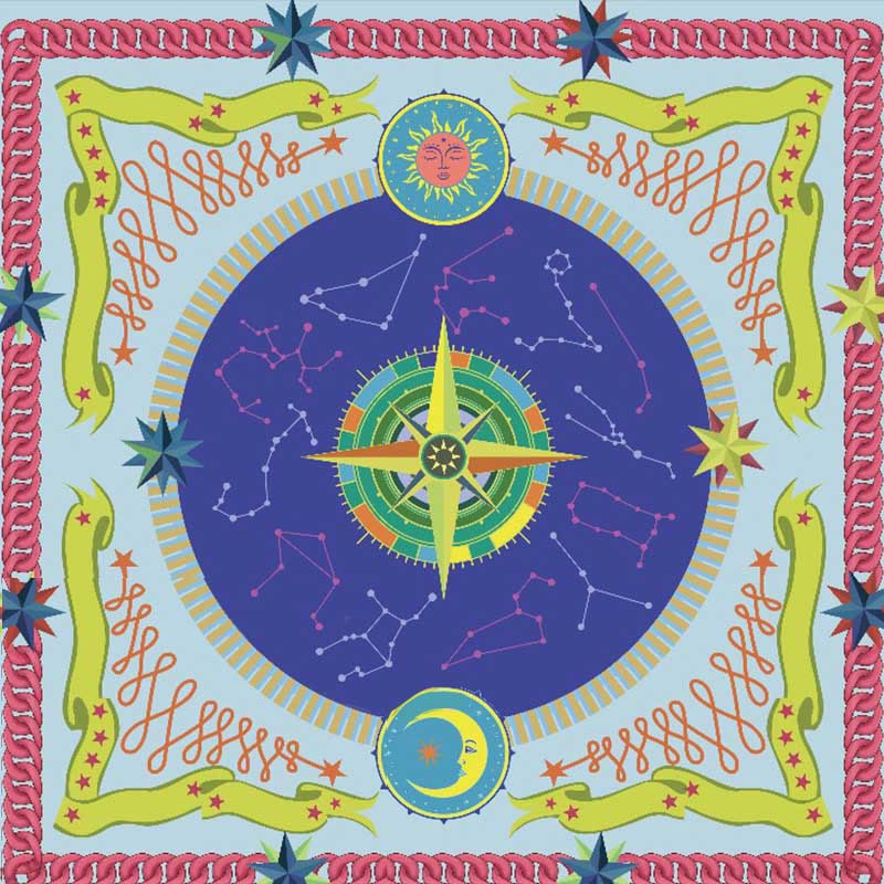 Olivenorma Square Chenille Wicca Moon Phase Tablecloth