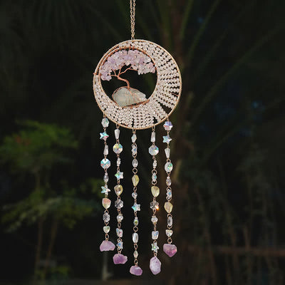 Olivenorma Lepidolite Tree Of Life Suncatcher Wind Chime