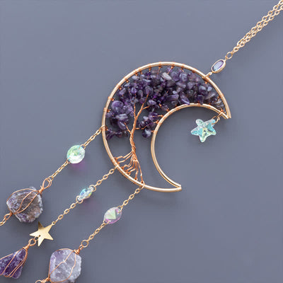 Olivenorma Amethyst Moon Pendant Suncatcher Wind Chime