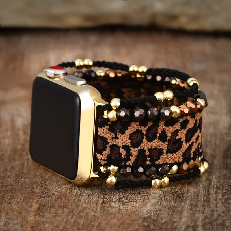 Olivenorma Leopard Elastic Braid Apple Watch Strap