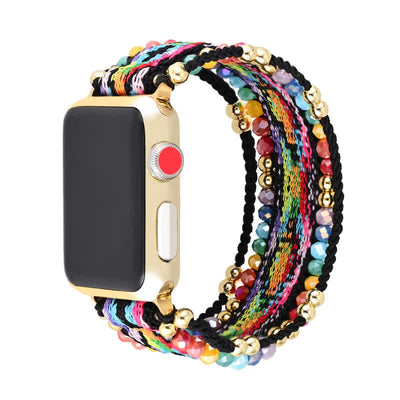 Olivenorma Bohemian Style Colorful Elastic Braided Apple Watch Strap