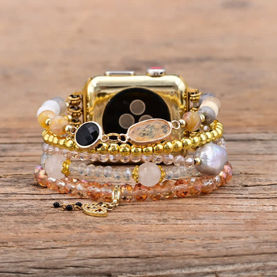 Olivenorma Obsidian Citrine Natural Stone Beads Apple Watch Strap