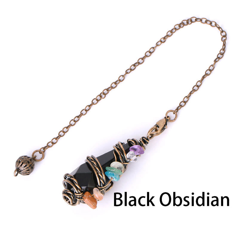 Olivenorma Bronze Natural Gemstone Dowsing Divination Pendulum