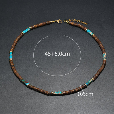 Olivenorma Brown Coconut Wood Beads Natural Stone Beads Necklace - image 4