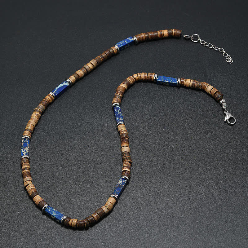 Olivenorma Brown Coconut Wood Beads Natural Stone Beads Necklace - image 11