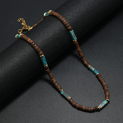 Olivenorma Brown Coconut Wood Beads Natural Stone Beads Necklace - Emperor Stone - image 1