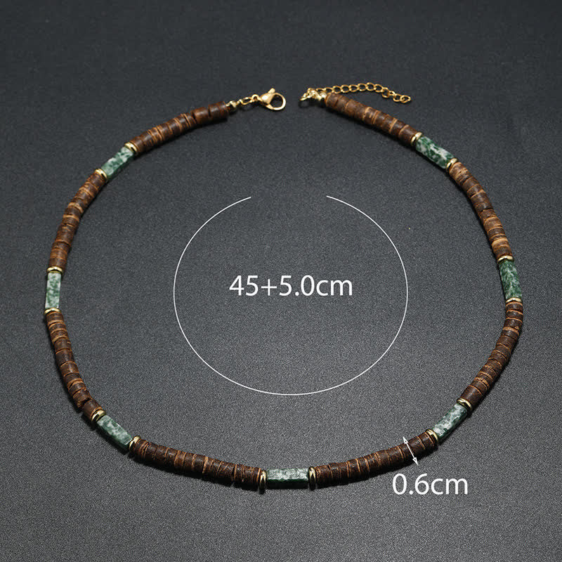 Olivenorma Brown Coconut Wood Beads Natural Stone Beads Necklace - image 8