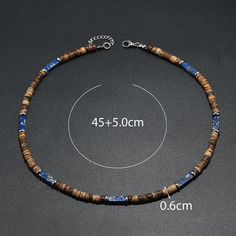 Olivenorma Brown Coconut Wood Beads Natural Stone Beads Necklace - image 12