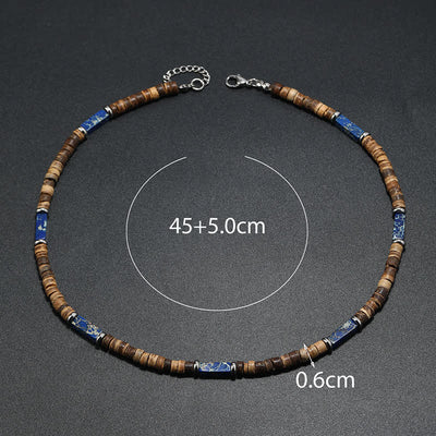 Olivenorma Brown Coconut Wood Beads Natural Stone Beads Necklace - image 12