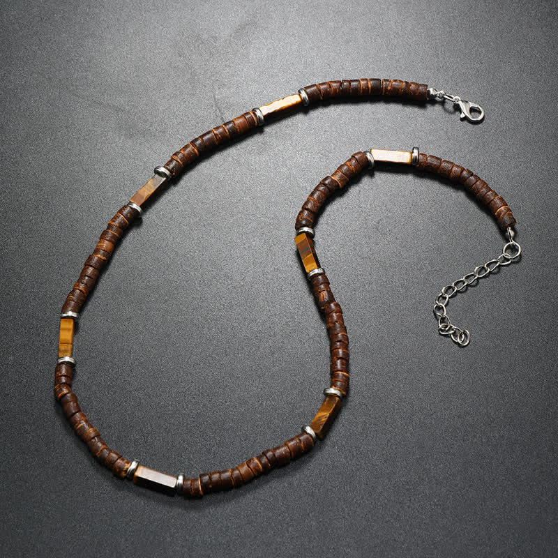Olivenorma Brown Coconut Wood Beads Natural Stone Beads Necklace - image 27