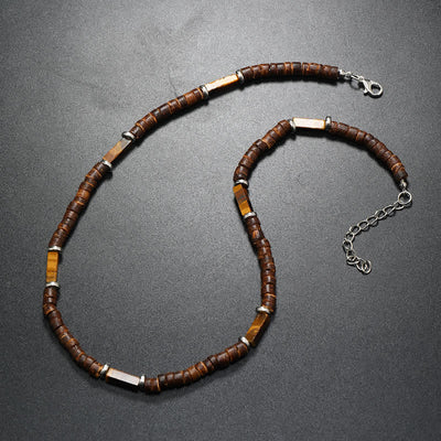 Olivenorma Brown Coconut Wood Beads Natural Stone Beads Necklace - image 27