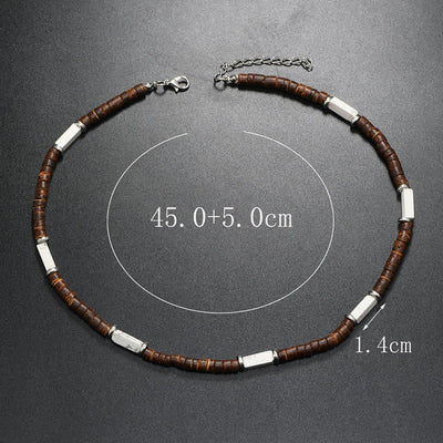 Olivenorma Brown Coconut Wood Beads Natural Stone Beads Necklace - image 20