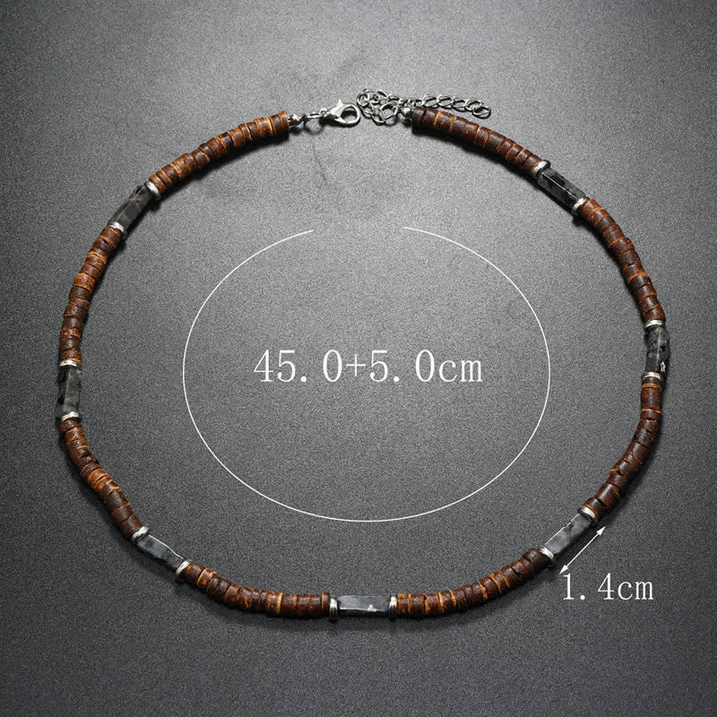 Olivenorma Brown Coconut Wood Beads Natural Stone Beads Necklace - image 32